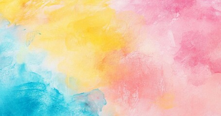 水彩、パステル、背景画像、ピンク、黄色、水色