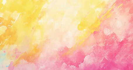水彩、パステル、背景画像、ピンク、黄色