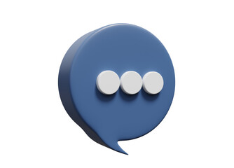 3D rendered illustration of floating circular message bubble icon. which symbolizes communication, conversation and interaction isolated on transparent background