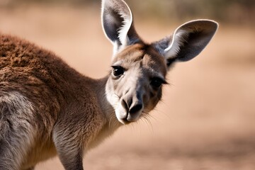 Fototapeta premium Kangaroo Face Close-up View