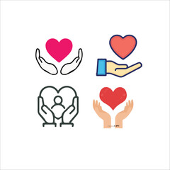 Care vector icon set 