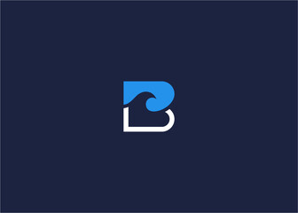 Letter b with waves logo icon design vector design template inspiration