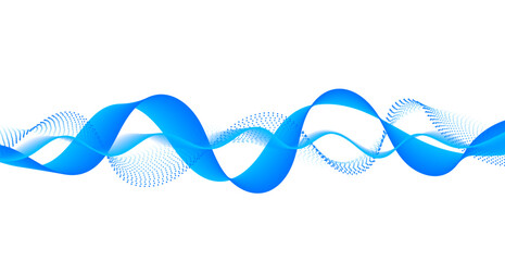 Blue Wave Lines Pattern Isolated. Vector Illustration. Futuristic. Technology Wallpaper. Backdrop. Abstract Business Banner