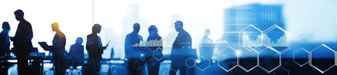Fototapeta premium Digital technology, cloud computing, international network, data analysis, team of computer programming specialists. Business Intelligence, global network, and data analysis.