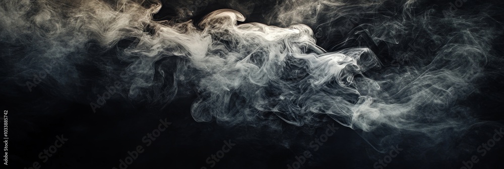 Poster the magic is overlaid on a black background, with sparkles and smoke particles. liquid glitter and s