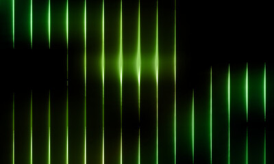 vertical stripes line green light on dark background.