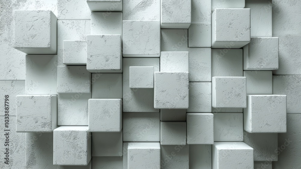 Leinwandbilder featuring a grid of dynamic squares, this abstract canvas evokes a feeling of modernity and clean de