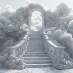Heavenly Staircase: Ascending Clouds to the Gates of Paradise