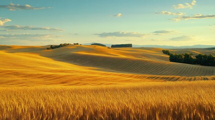 Fototapeta premium Beautiful Wheat Field, Generative AI