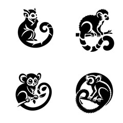 Galago icon silhouette isolated on white background