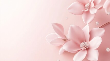 Delicate Pink Magnolia Blossoms