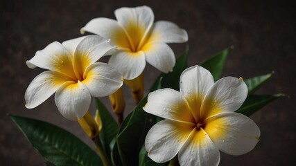 Minimalist White and Yellow Frangipani Flower Bouquet