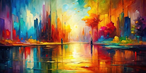 Abstract oil art painting