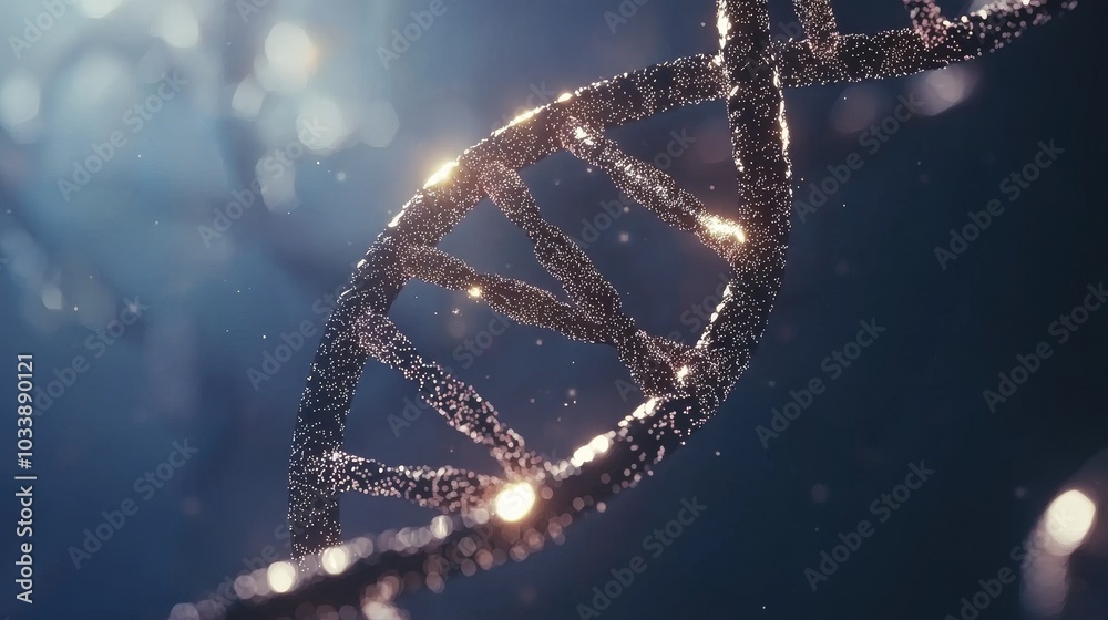 Aufkleber a vibrant abstract background of molecular structures: dna strands, genetic engineering, neural netw