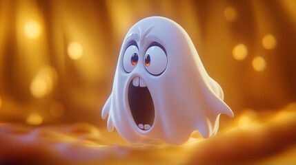 Scary halloween ghost, Fall season holiday cartoon character