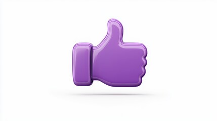 Simple thumb up icon purple white background appliance.