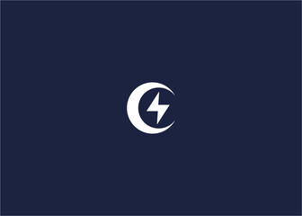 Letter c with electricity logo icon design vector design template inspiration