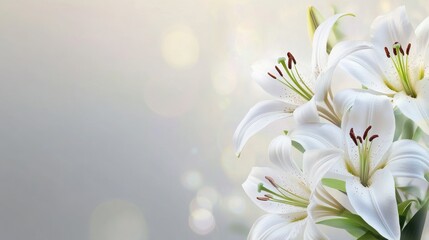 White Lilies with Soft Background