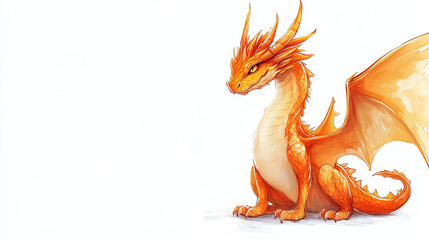 Naklejka premium dragon on white background