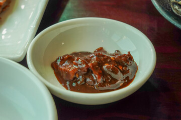 Korean food, side dishes with rice at meals