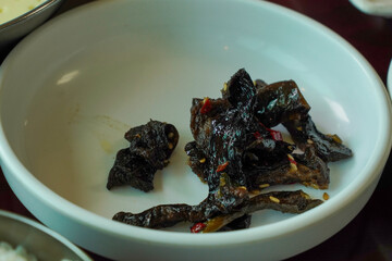 Korean food, side dishes with rice at meals