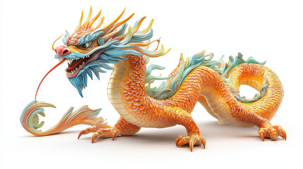 Fototapeta premium dragon on white background