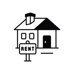 For Rent Sign vector icon stock illustration