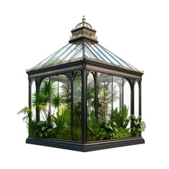 Elegant Victorian greenhouse: a luxurious garden pavilion blending nature and exquisite design.