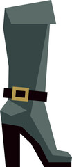 High boot color icon. Female footwear symbol