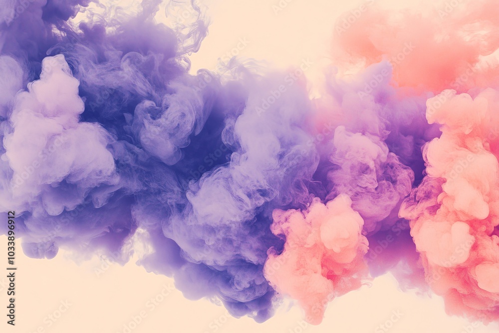 Leinwandbilder an enthralling view of swirling clouds in shades of purple and pink, creating an abstract masterpiec