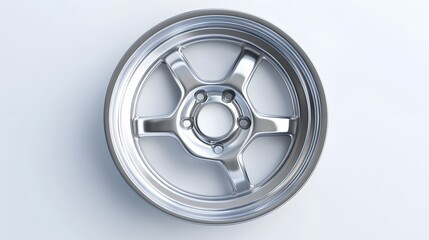Automobile, aluminum disc. Isolated on white background. 3D rendering illustration. 