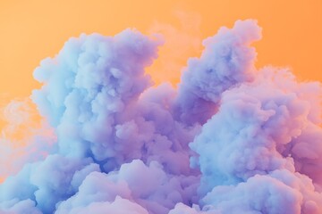 Naklejka premium A striking fusion of vivid blue and orange clouds create an ethereal sky, blending seamlessly into each other, showcasing a mesmerizing balance of color and texture.