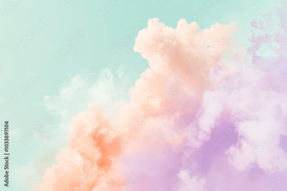 Poster this artwork presents soft peach and lavender plumes that create dreamy textures, capturing the esse