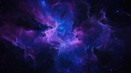 Obraz premium a mesmerizing nebula in deep blue, purple, and magenta hues, creating a stardust wallpaper effect that captures the beauty of the galaxy, rich with cosmic textures and ethereal light