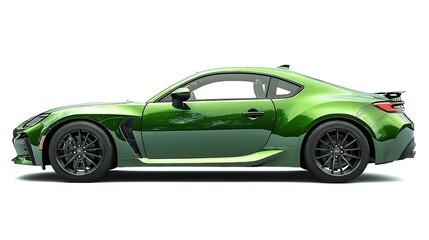 Green car isolated on white background