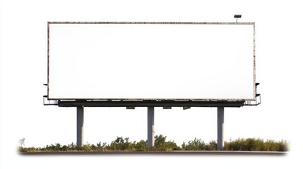 Obraz premium a realistic empty billboard isolated on a white background, providing a versatile template for outdoor advertisements or media promotions with a clean and professional appearance
