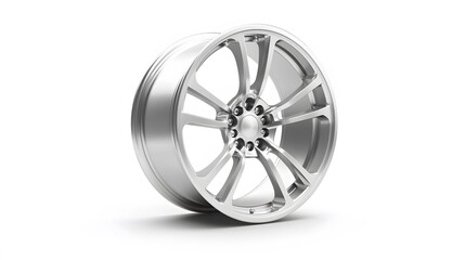 Automobile, aluminum disc. Isolated on white background. 3D rendering illustration. 