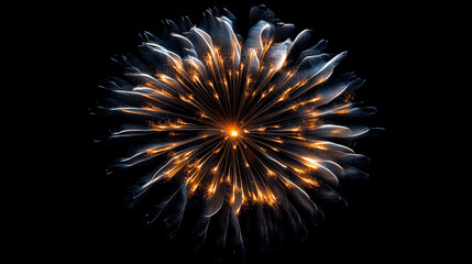Fototapeta premium Vivid firework explosion illuminating the night sky during a festive celebration