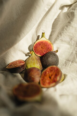 Fig fruit on a white material