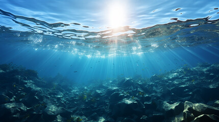 Fototapeta premium underwater sea deeb sea deep blue sea