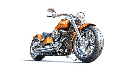 Fototapeta premium A highly detailed image of a modern sports motorcycle, featuring aerodynamic design, sleek lines, and high-performance elements, positioned against a pure white background