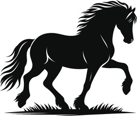 horse silhouette isolated on white