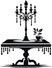 Obraz premium set of silhouettes of lamps
