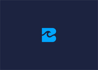 Letter b with waves logo icon design vector design template inspiration © Dar Wan 