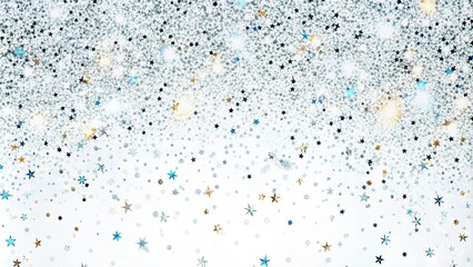 Abstract blur white and silver color background with abstract glitter silver and gild light background and content in Merry Christmas and Happy New Year season collection concept. 