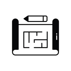 House Blueprint vector icon stock illustration