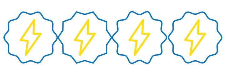 flash thunder power icon, flash lightning bolt icon with thunder bolt - Electric power icon symbol - Power energy icon sign in filled, thin, line, outline and stroke style for apps and website