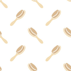 Hair brush cartoon seamless pattern, Vector.