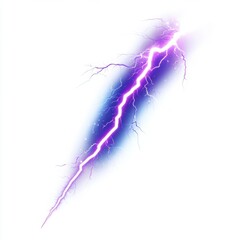 Fototapeta premium Electrifying Lightning Bolt Element for Photo Editing Isolated on White Background