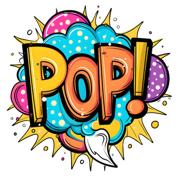 recommend clip art: Comic speech bubble with expression text POP, comic bomb boom elements, Comic text sound effects